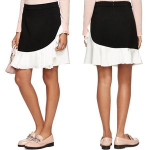 KATE SPADE Black Crepe Ruffle Mini Skirt